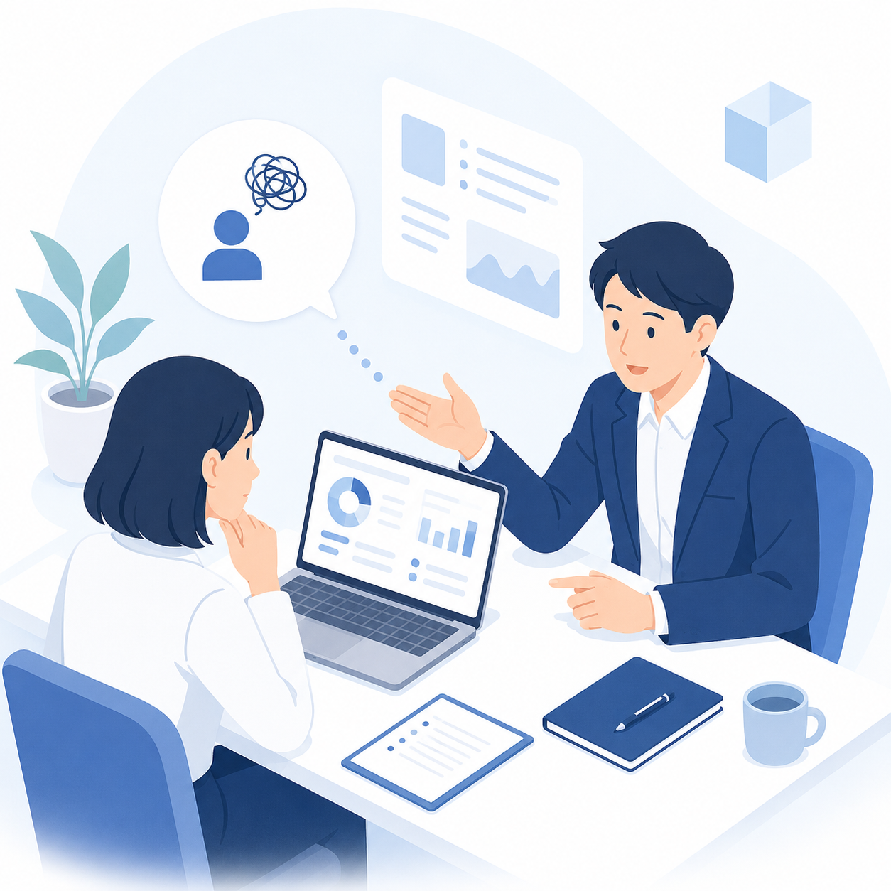 スポット相談で課題を確認するイメージ