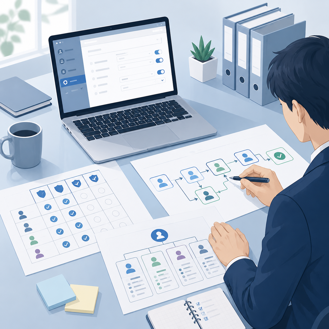 導入設計と承認フロー設計のイメージ